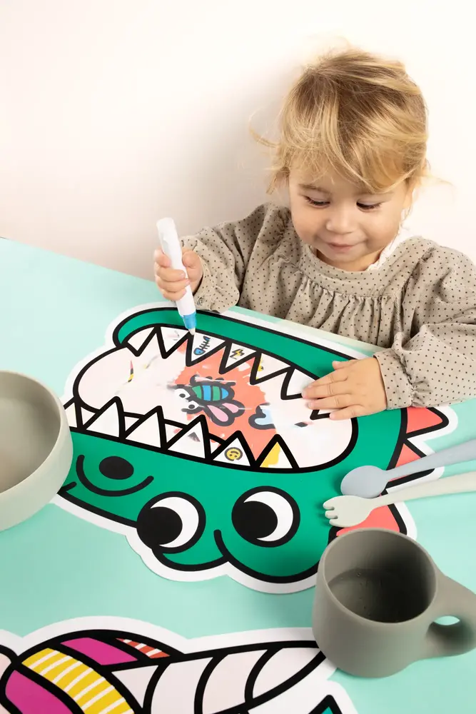 Omy Omy - kleuren met water placemat - dino