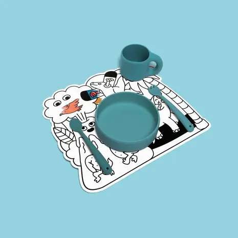 Omy Omy - kleuren met water placemat - dino