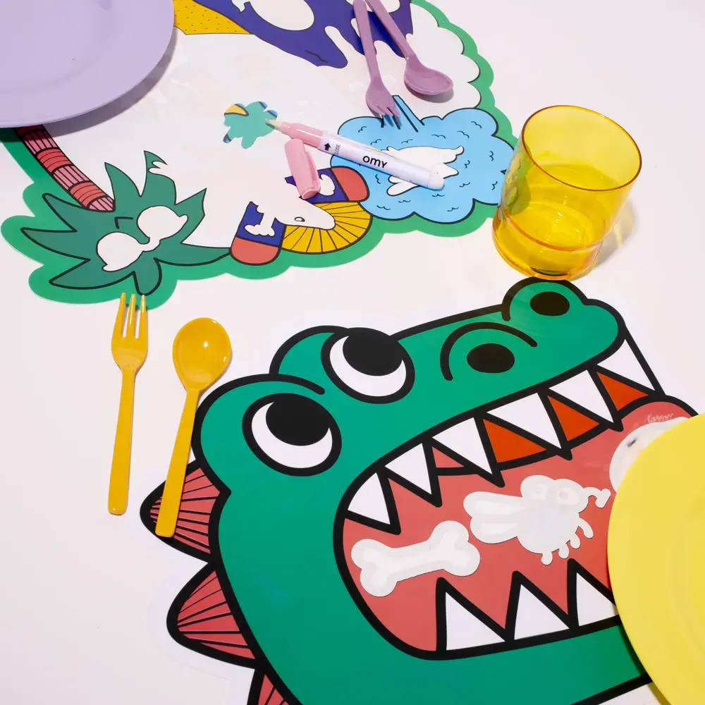 Omy Omy - kleuren met water placemat - dino