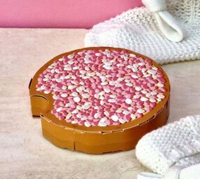 Piet Design Piet design - vouwkaart - beschuit met roze muisjes