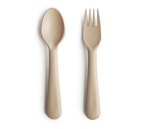 Mushie Mushie - vork & lepel - vanilla