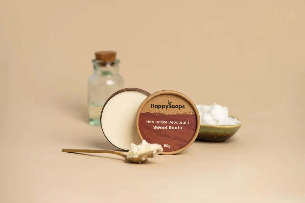 HappySoaps Happysoaps - natuurlijke deodorant - sweet roots HappySoaps Happysoaps - natuurlijke deodorant - sweet roots