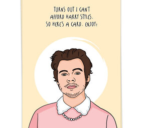 Kaart Blanche Kaart blanche - wenskaart - can't afford harry styles Kaart Blanche Kaart blanche - wenskaart - can't afford harry styles