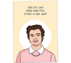 Kaart Blanche Kaart blanche - wenskaart - can't afford harry styles Kaart Blanche Kaart blanche - wenskaart - can't afford harry styles