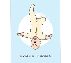 Kaart Blanche Kaart blanche - wenskaart - don't drop it (blauw)