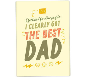Kaart Blanche Kaart blanche - wenskaart - clearly got the best dad Kaart Blanche Kaart blanche - wenskaart - clearly got the best dad