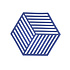 Zone - panonderzetter hexagon (16x14cm) - indigo Zone - panonderzetter hexagon (16x14cm) - indigo