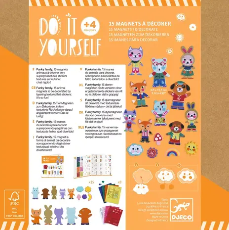 Djeco Djeco - diy magneten - funky familie Djeco Djeco - diy magneten - funky familie