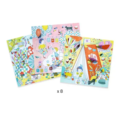 Djeco Djeco - kleuren met verrassingen - de hut van Nina Djeco Djeco - kleuren met verrassingen - de hut van Nina