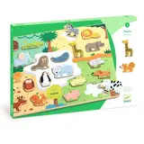 Djeco Djeco - grote houten puzzel - dieren van de wereld Djeco Djeco - grote houten puzzel - dieren van de wereld