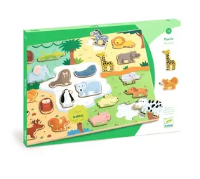 Djeco Djeco - grote houten puzzel - dieren van de wereld Djeco Djeco - grote houten puzzel - dieren van de wereld
