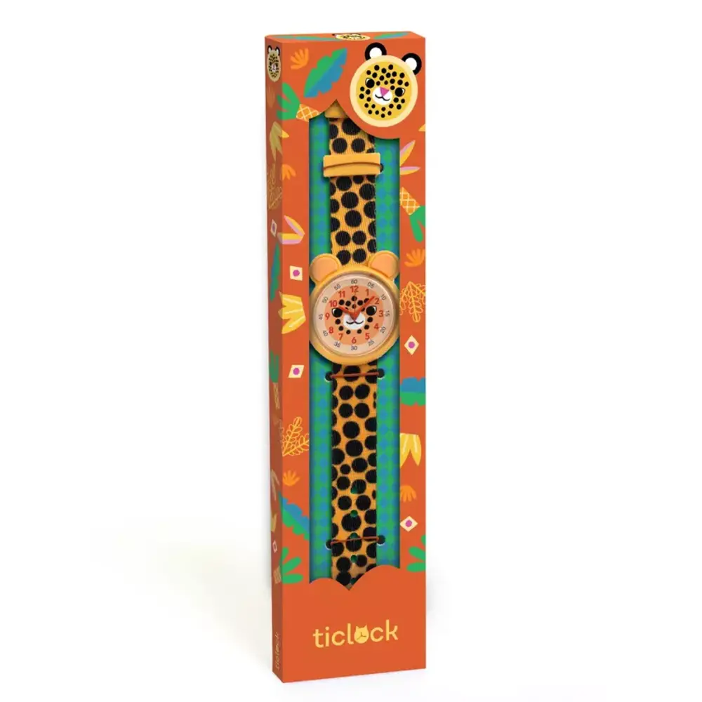 Djeco Djeco - ticlock horloge - jachtluipaard Djeco Djeco - ticlock horloge - jachtluipaard