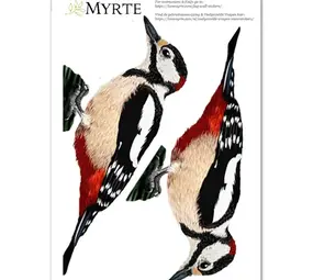 Myrte Myrte - muursticker - bonte specht