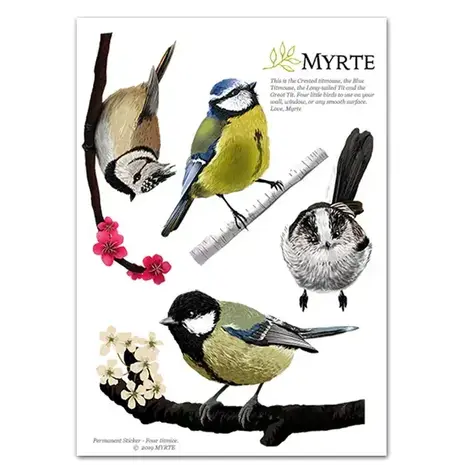 Myrte Myrte - muursticker - mezen mix