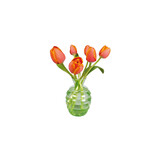 Flatflowers Flat flowers - ansichtkaart raamsticker - tulp oranje (15 x 15 cm)