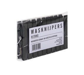 Mijn stijl Mijn stijl - wasknijpers - 95% gerecycled zwart (set van 10)