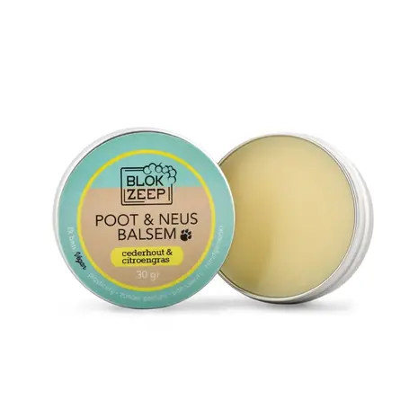 Blokzeep Blokzeep - poot & neus balsem hond - cederhout & citroengras (30g) Blokzeep Blokzeep - poot & neus balsem hond - cederhout & citroengras (30g)