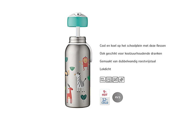 Mepal Mepal - isoleerfles flip-up campus (350 ml) - little farm Mepal Mepal - isoleerfles flip-up campus (350 ml) - little farm