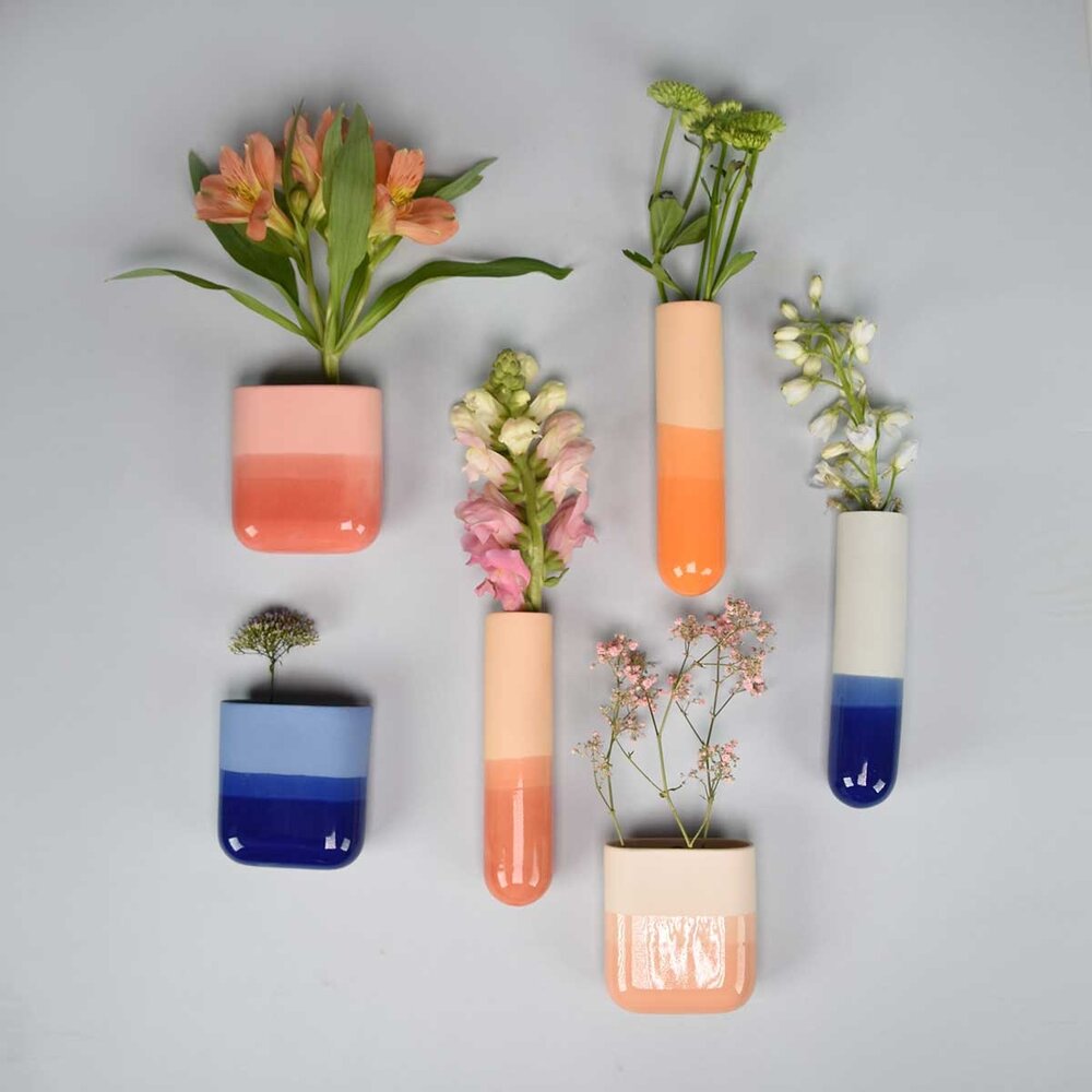 Studio Harm en Elke Studio Harm en Elke - dip wall vase short - cobalt 094