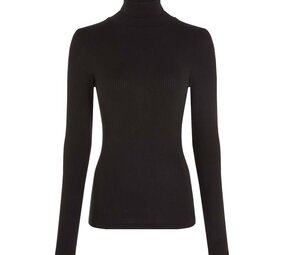 King Louie King Louie - rollneck top uni rib - black