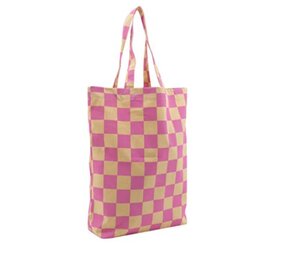 Kado design Kado design - katoenen tas checkerboard - vanilla + violet Kado design Kado design - katoenen tas checkerboard - vanilla + violet
