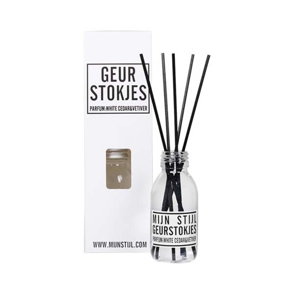 Mijn stijl Mijn stijl - geurstokjes - white cedar & vetiver Mijn stijl Mijn stijl - geurstokjes - white cedar & vetiver