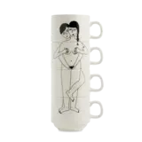 Helen b Helen b - stapelbare mokken (set van 4) - faces everywhere Helen b Helen b - stapelbare mokken (set van 4) - faces everywhere