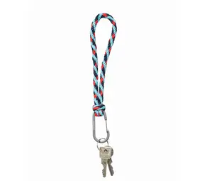 Susan Bijl Susan Bijl - the new kumihimo keychain - key blue & red alert