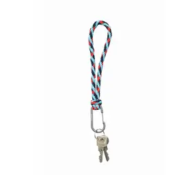 Susan Bijl Susan Bijl - the new kumihimo keychain - key blue & red alert Susan Bijl Susan Bijl - the new kumihimo keychain - key blue & red alert