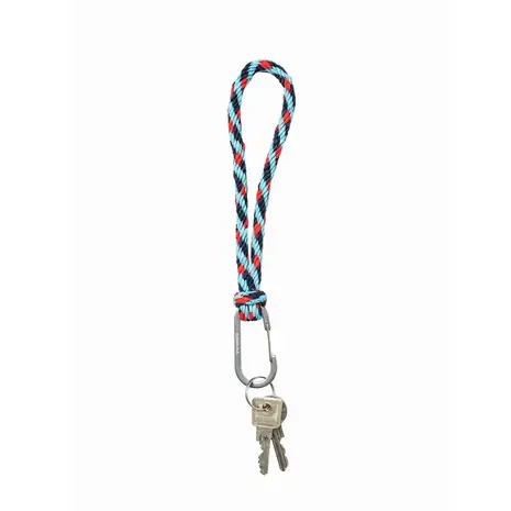 Susan Bijl Susan Bijl - the new kumihimo keychain - key blue & red alert Susan Bijl Susan Bijl - the new kumihimo keychain - key blue & red alert