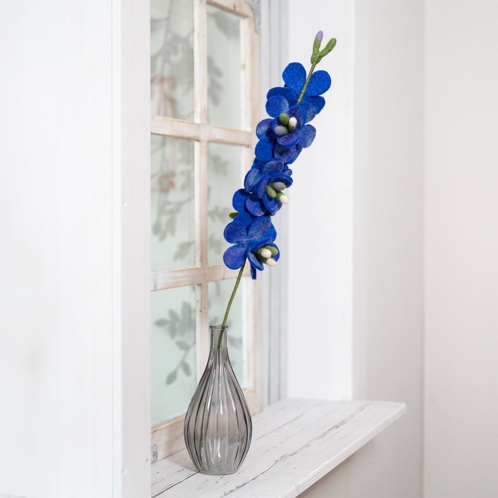 Sjaal met verhaal Sjaal met verhaal - bloem ridderspoor - blauw