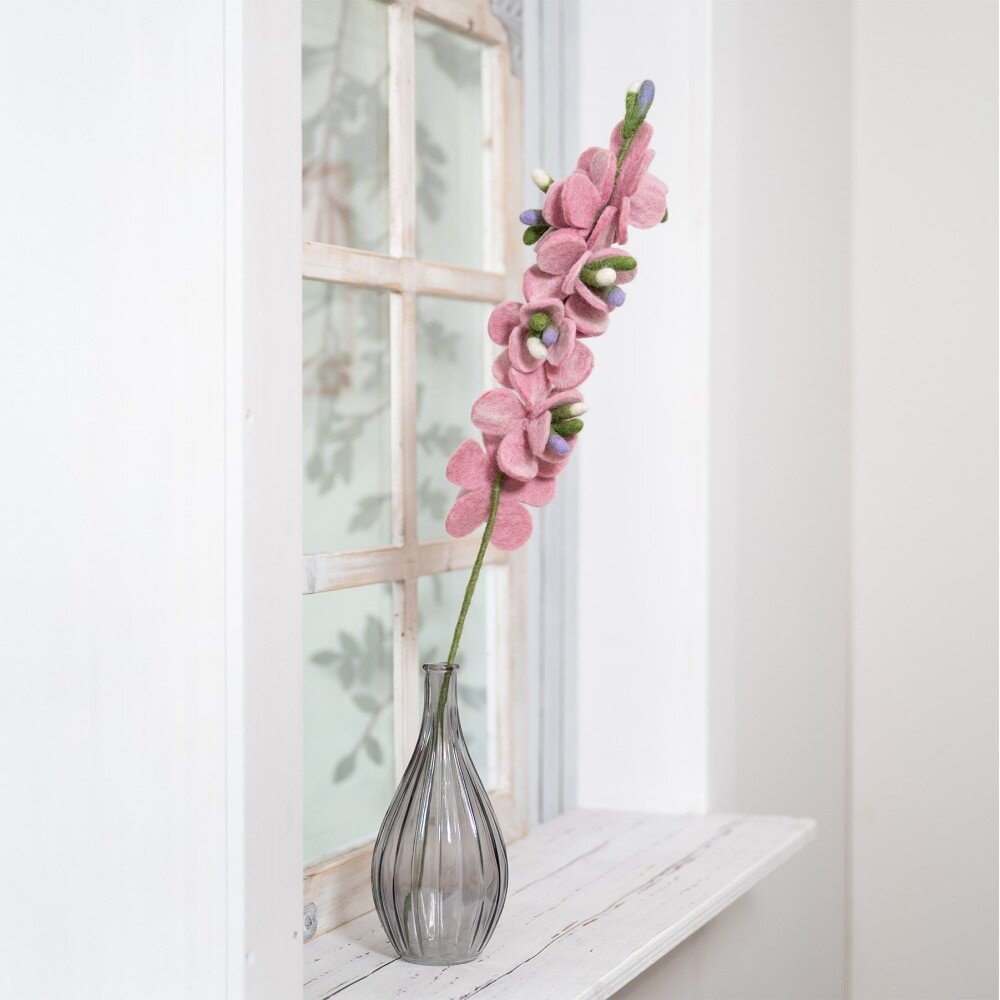 Sjaal met verhaal Sjaal met verhaal - bloem ridderspoor - roze