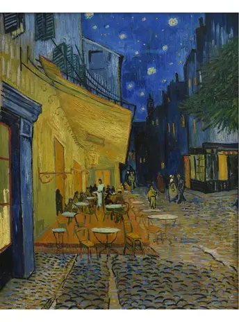 Kunstsokken Kunstsokken - caféterras bij nacht Kunstsokken Kunstsokken - caféterras bij nacht