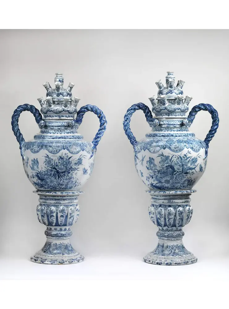 Kunstsokken Kunstsokken - delfts blauw bloemen