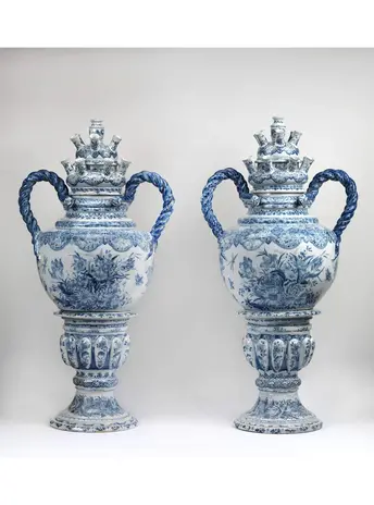 Kunstsokken Kunstsokken - delfts blauw bloemen