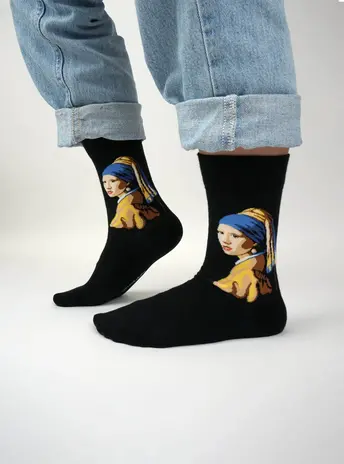 Kunstsokken Kunstsokken - meisje met de parel Kunstsokken Kunstsokken - meisje met de parel