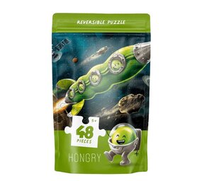 HÖNGRY Höngry - omkeerbare puzzel - de erwtjes (48 stukken) HÖNGRY Höngry - omkeerbare puzzel - de erwtjes (48 stukken)