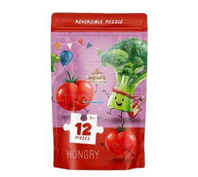 HÖNGRY Höngry - omkeerbare puzzel - mijn tomaatje (12 stukken) HÖNGRY Höngry - omkeerbare puzzel - mijn tomaatje (12 stukken)