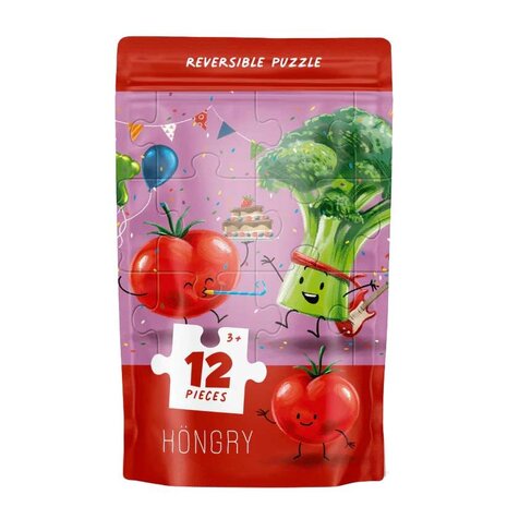 HÖNGRY Höngry - omkeerbare puzzel - mijn tomaatje (12 stukken) HÖNGRY Höngry - omkeerbare puzzel - mijn tomaatje (12 stukken)