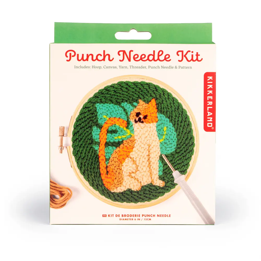 Kikkerland Kikkerland - punch needle kit - cat Kikkerland Kikkerland - punch needle kit - cat