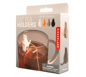 Kikkerland Kikkerland - theezakjeshouder - kat (set van 4)