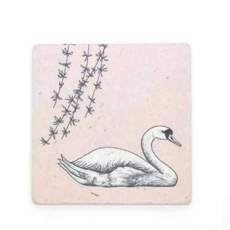 Ask a duck Ask a duck - tegel natuursteen - zwaan Ask a duck Ask a duck - tegel natuursteen - zwaan