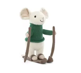 Jellycat Jellycat - knuffel muis - merry mouse skiing Jellycat Jellycat - knuffel muis - merry mouse skiing