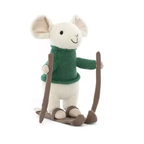 Jellycat Jellycat - knuffel muis - merry mouse skiing Jellycat Jellycat - knuffel muis - merry mouse skiing