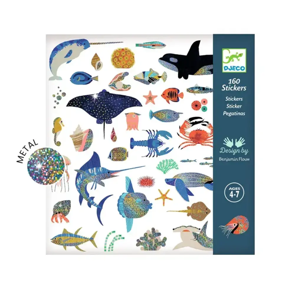 Djeco Djeco - stickers metallic - oceaan Djeco Djeco - stickers metallic - oceaan