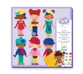 Djeco Djeco - aankleedpoppetjes - vilten kleren