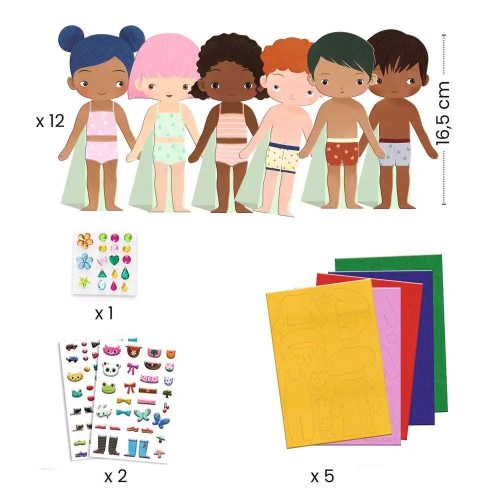 Djeco Djeco - aankleedpoppetjes - vilten kleren Djeco Djeco - aankleedpoppetjes - vilten kleren