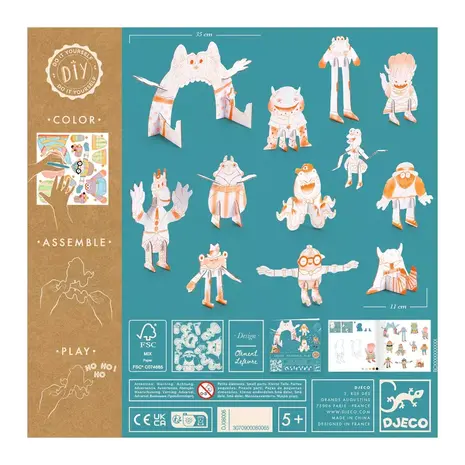 Djeco Djeco - kartonnen dieren - team monsters Djeco Djeco - kartonnen dieren - team monsters