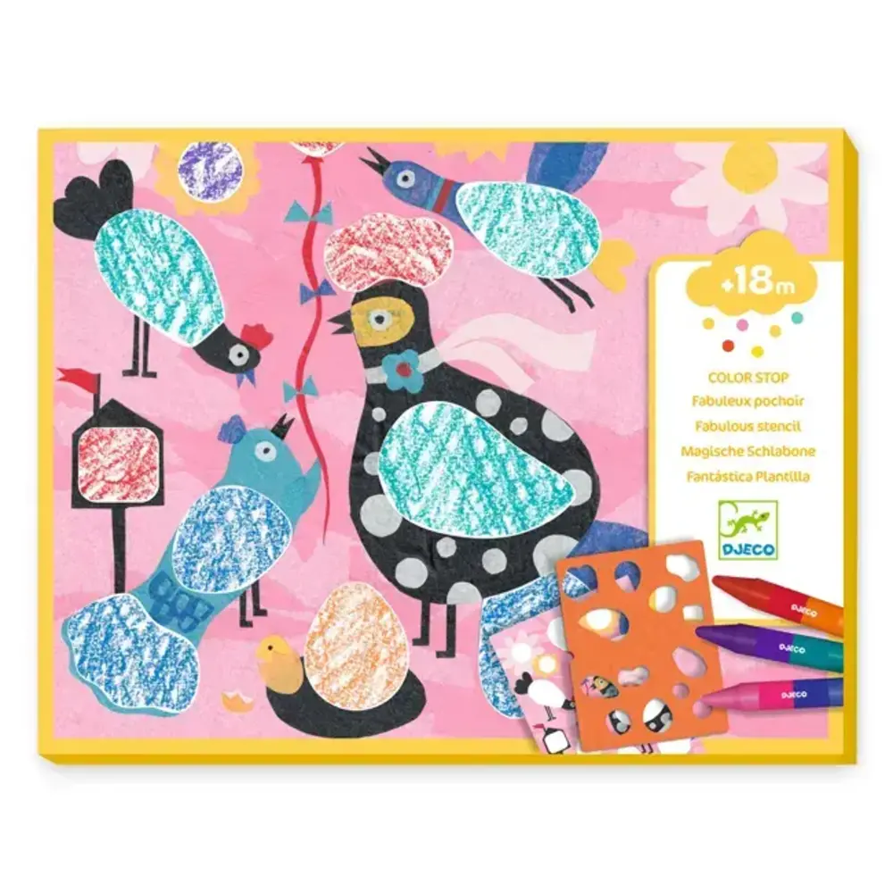 Djeco Djeco - kleuren met sjablonen - birdie & co Djeco Djeco - kleuren met sjablonen - birdie & co