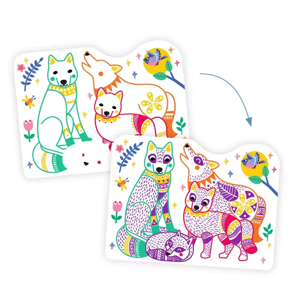 Djeco Djeco - magische kleurplaten - families in het bos Djeco Djeco - magische kleurplaten - families in het bos